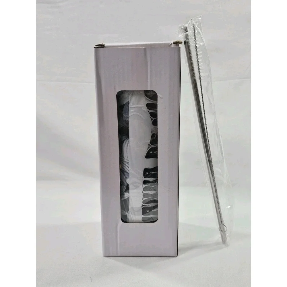 I Wanna Be Nice Flower Black White 20Oz Tumbler‎ Travel Insulated Motivational